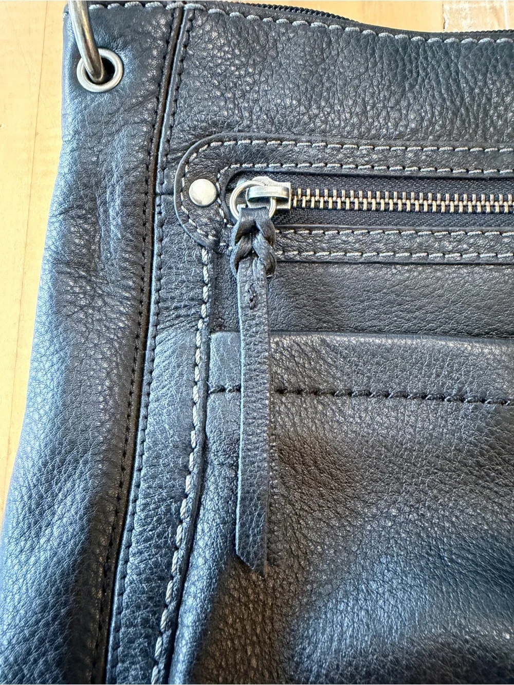 NEW The Sak Black Leather Crossbody Pocket Bag NWT